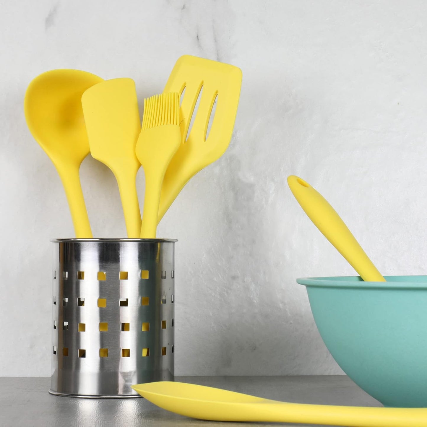 Premium Silicone Cooking Ladle, 11.25 inch, Yellow