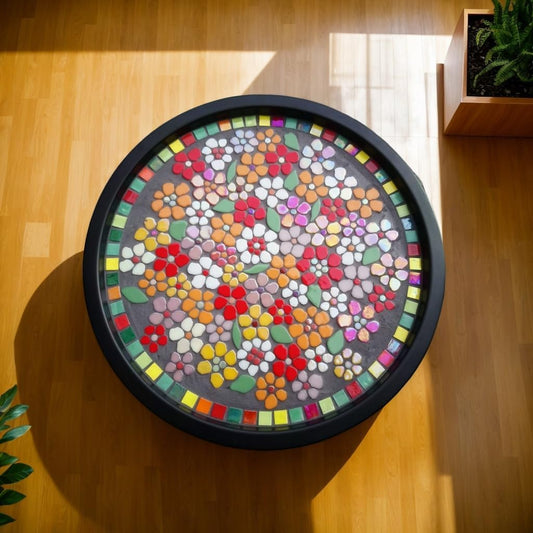 Flower Mosaic Tiles for Crafts Bulk,1LB Iridescent Mosaic Tiles Supplies, Petal Mosaic Pieces for Garden Decoration,DIY Glass Mosaic Crafts
