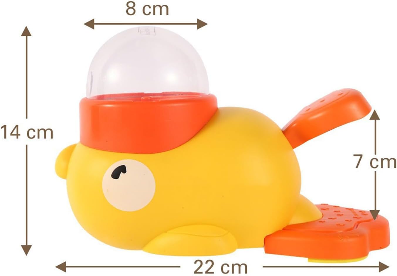 Duck Cat Treat Dispenser, Duck Puzzle Feeder for Cats, Duckie Cat Feeder, Yellow DuckDog Treat Dispenser, Food Dispenser Toy with Button, 2-in-1 Interactive Toy & Slow Feeder (Yellow)