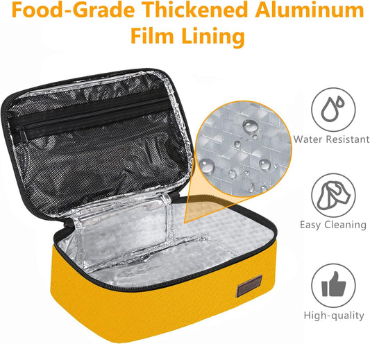 Mini Lunch Box Small Kids Lunch Bag Compact LunchBox Bag, CPC Certified | Child-Safe Materials, Insulated LunchBag Reusable Sandwich Containers Snack Box, Yellow