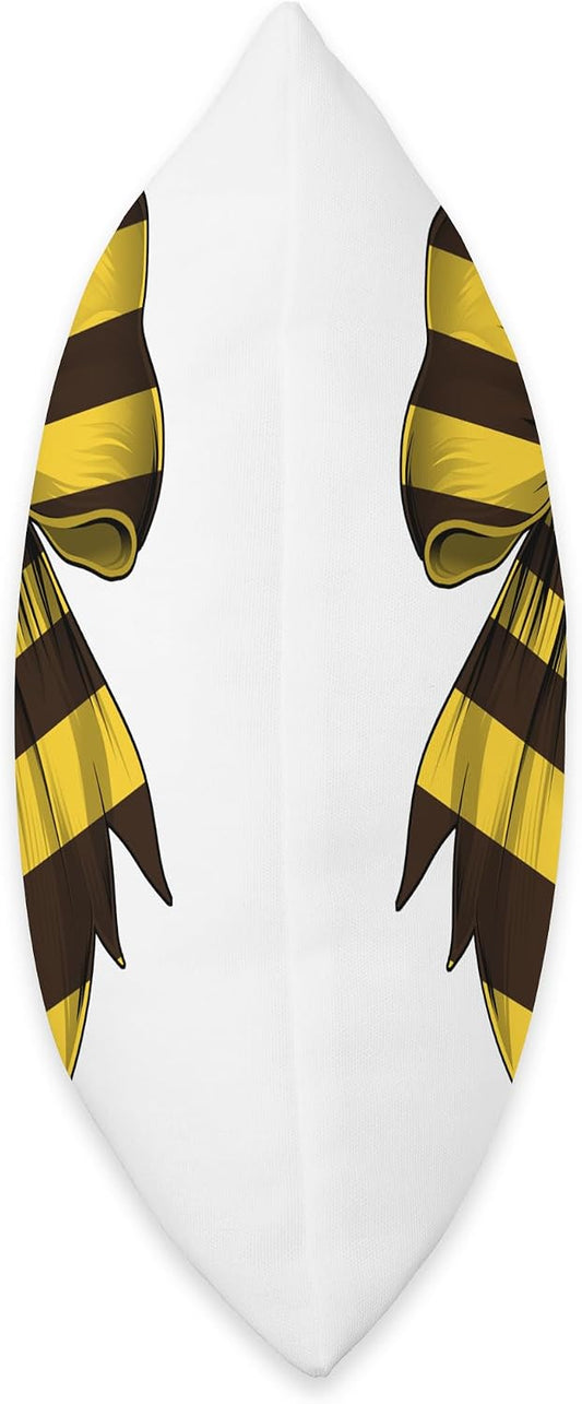 Coquette Bow Bee Yellow Stripes Pattern Halloween Costume Throw Pillow