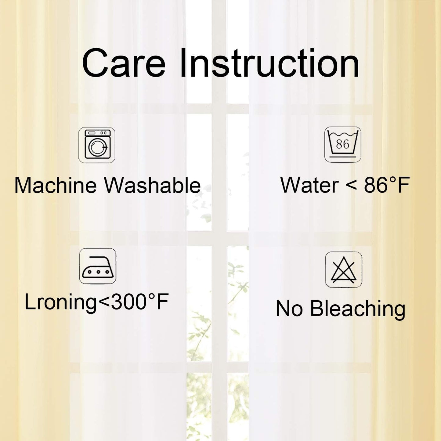 Ombre Faux Linen Sheer Curtains for Bedroom Living Room Rod Pocket, Privacy and Light Filtering, 2 Tone Reversible Gradient Voile Semi Window Curtains, Set of 2 Panels, Yellow, 54 x 84 Inch Length