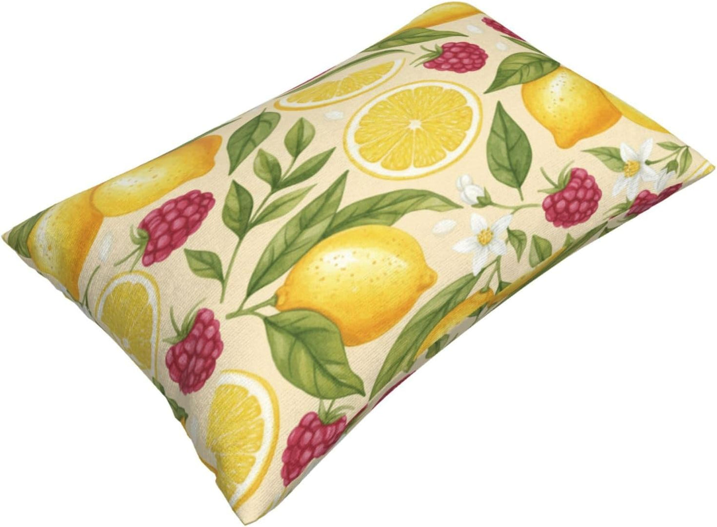 Throw Pillow Covers 14x20 Inch, Lemon Summer Fruit Both Sides Soft Decorative Rectangular Cushion Case with Zipper, Aesthetic Home Decor for Living Room Farmhouse Couch Bed Sofa Car