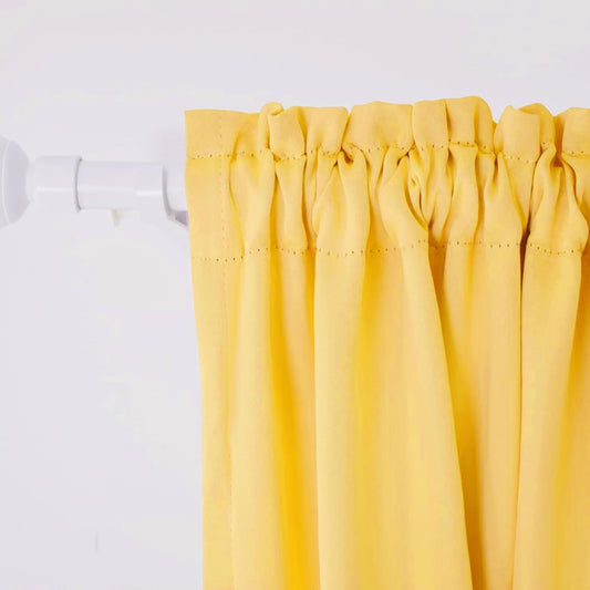 Yellow Small Tiers Kitchen Short Small Mini Window Curtains Valance 18 inches Length Blackout Home Decor Blackout Basement rv Camper Living Room/Bedroom 52W by 18L 1 Piece Rod Pocket