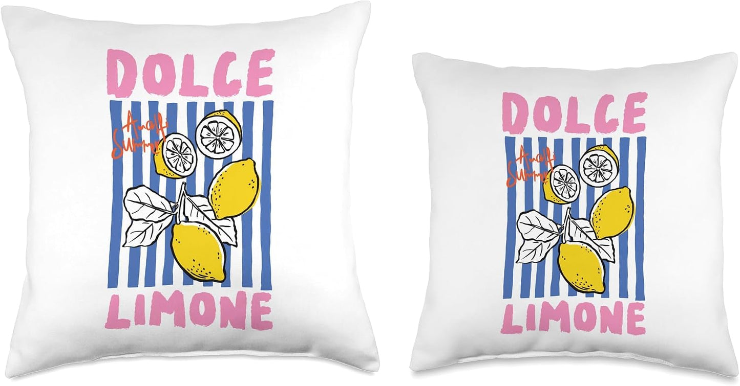 Dolce Amalfi Summer Lemon Italian Coastal Vibes Sunshine Throw Pillow