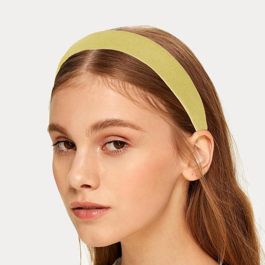 7PCS Headbands for Women Girls, Pearl Headbands Non Slip Fashion Cute Head Bands Vintage Hair Accessories Pack for Women's Hair (Yellow)