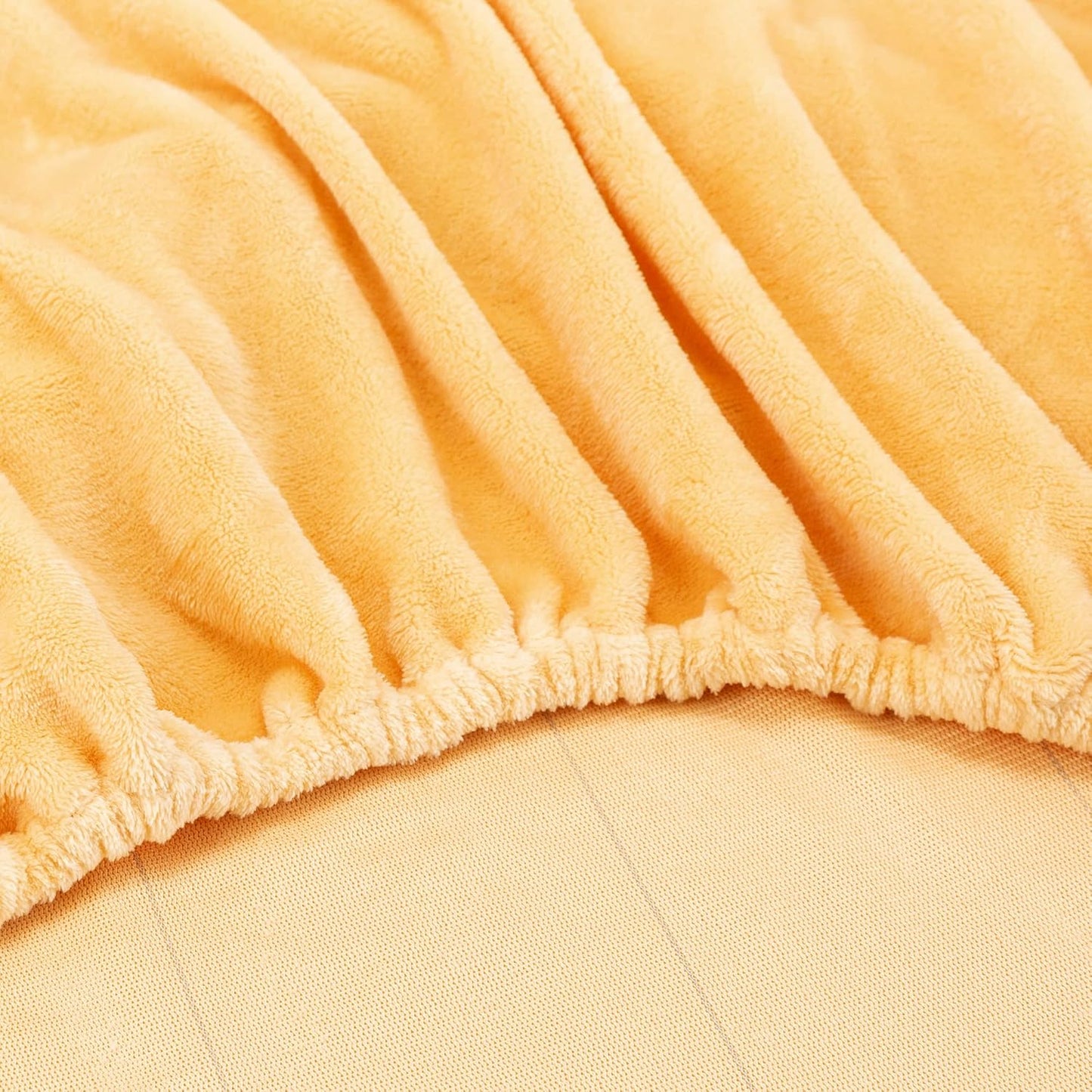 Velvet Plush Sheets Set Full Size, Micro Fleece Extra Soft Cozy Sheet and Pillowcase Set,Ultra Plush and Warmth Deluxe Bed Sheets with Deep Pockets (Full Yellow 4 Piece)