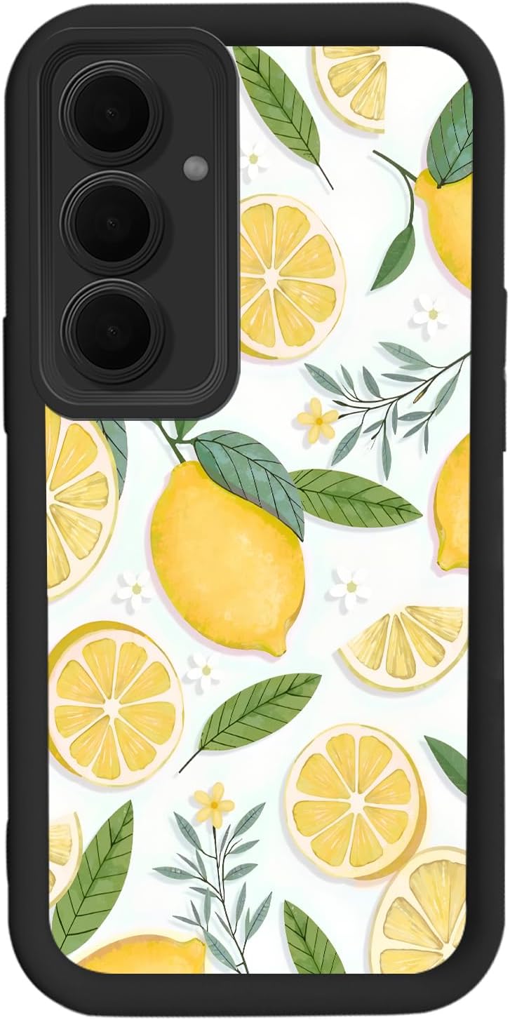for Samsung Galaxy A35 Case 6.6 inch Lemon Pattern Step Design Soft Touch Case, Slim, Anti-Scratch, Fresh, Playful, Minimalist, for Trendy Users, Summer, Daily Use