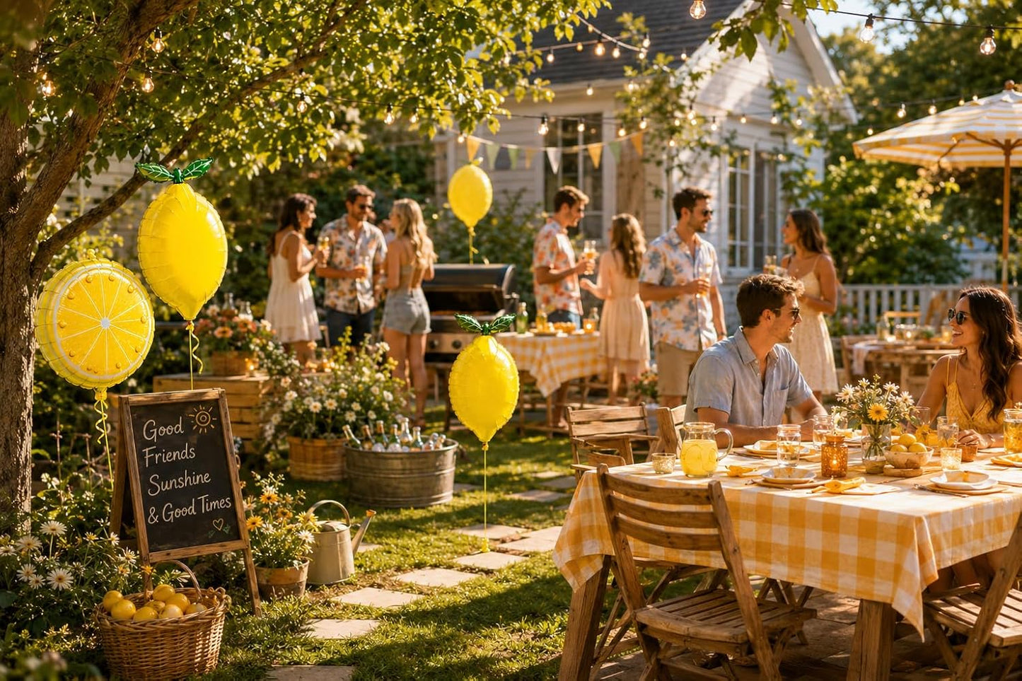 6PCS Helium Lemon Balloon for Summer Party, Main Squeeze Bridal Shower Lemon Party Decorations, Amalfi Coast Party Decorations