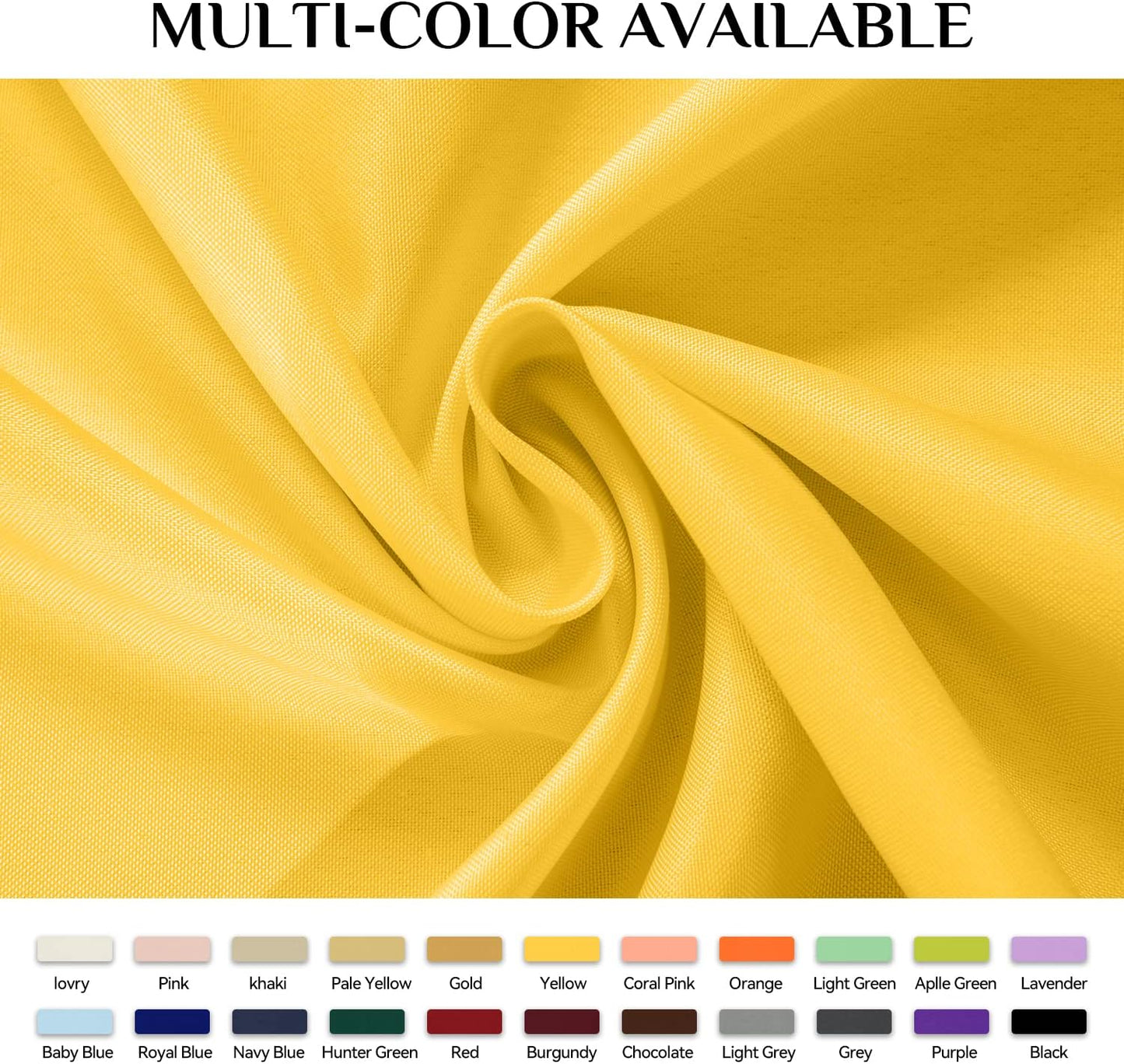 Rectangle Tablecloth, Waterproof Table Cloths Wrinkle Free Fabric Washable Polyester Table Cover for Dining Tables Party Outdoor Camping Parties Buffet - 60 x 84 inch, Yellow