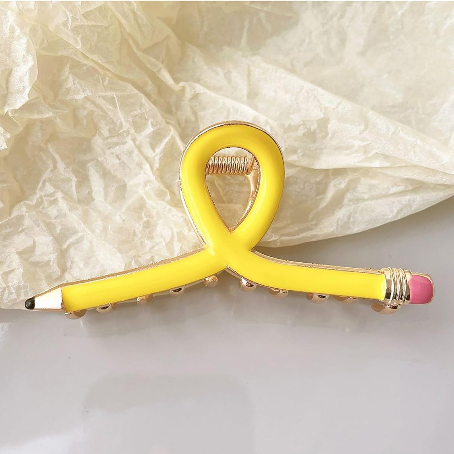 Pencil Hair Clips for Women Back to School Yellow Pencil Hair Claw Clips Spring Teacher Barrettes Accessories for Styling