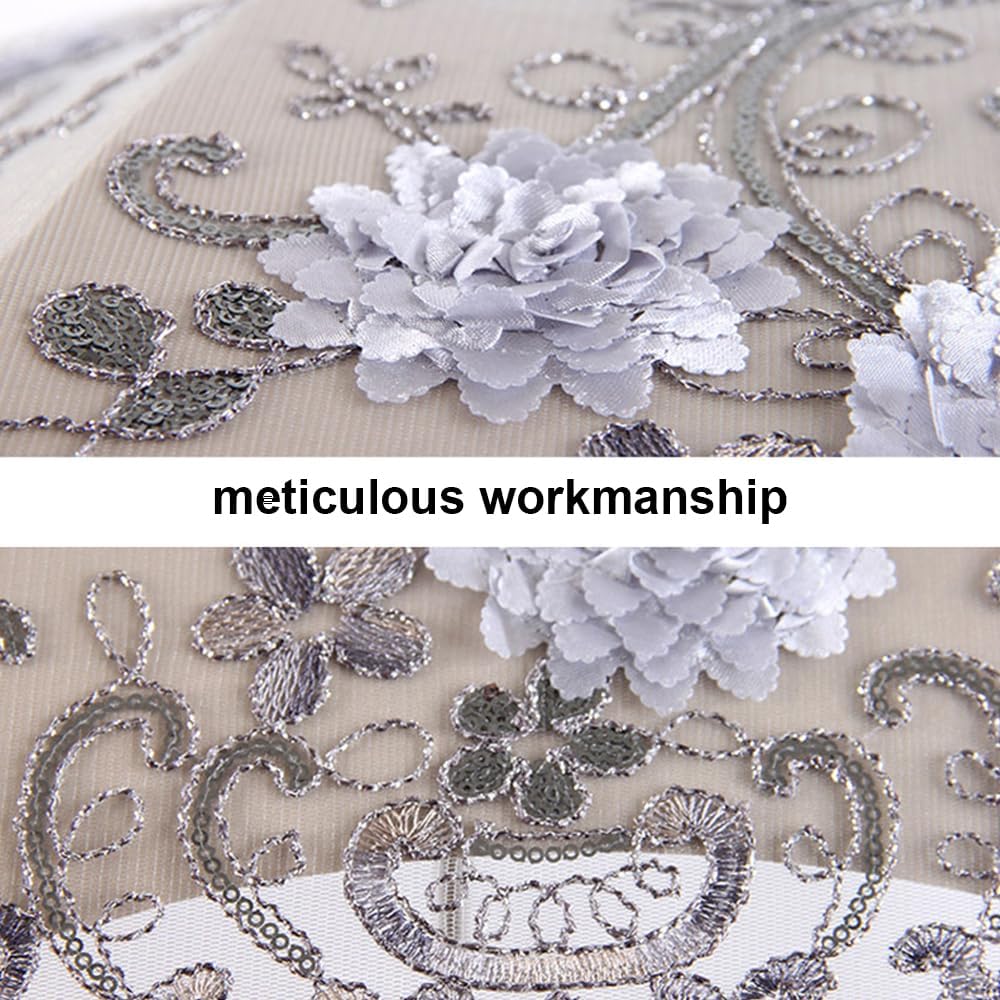 Vintage Lace Umbrella, UPF50+ Sun Umbrella, 3D Flower Chinese Embroidery Compact Folding Umbrella for Walking, Wedding, Tea Party,Photo Shooting