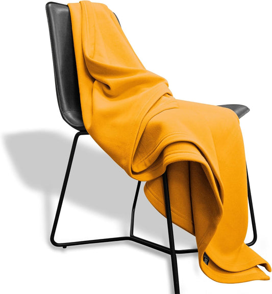 Lightweight Sweatshirt Blanket Throw β Warm & Cozy, Breathable Oversized Fleece Knit, Couch, Bed, Travel, Cold Nights, and Outdoors β Soft Light Weight Blanket 54" x 84" Soft Yellow