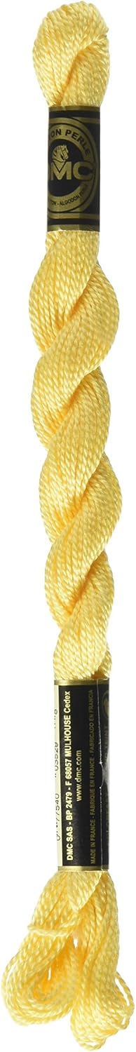 115 5-744 Pearl Cotton Thread, Pale Yellow, Size 5
