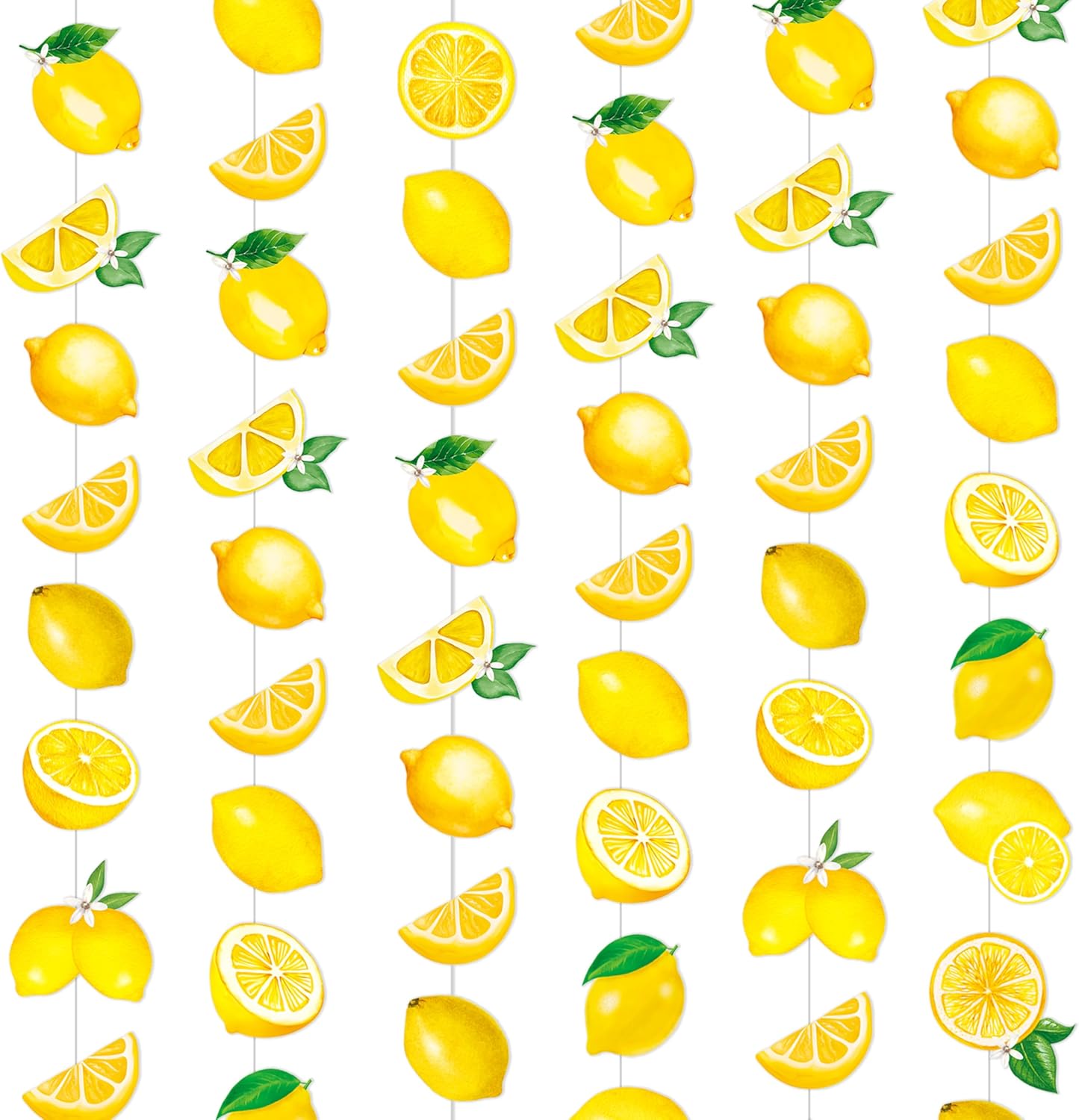 8pcs Lemon Hanging Garlands Yellow Lemon Birthday Party Decorations Lemonade Theme Ceiling Wall Garlands for Summer Fruit Party Lemonade Theme Bridal Shower Party Supplies