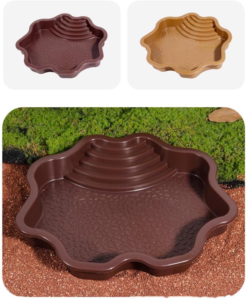 Turtle Bathing Pool, Reptile Feeding Dish Water Pot, Lizard Turtle Bathing Pool for Aquatic Climbing Pet