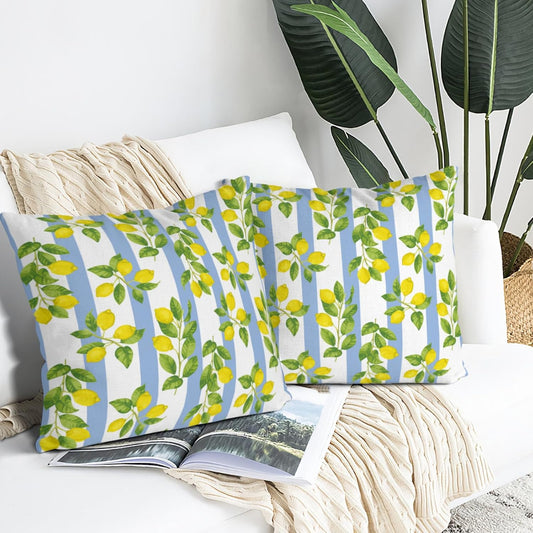 Lemon Throw Pillow Covers for Couch, Outdoor Decorative Pillow Cases for Couch Sofa Bed Chair Living Room Decor Set of 2 18"x18", Summer Cushion Cover