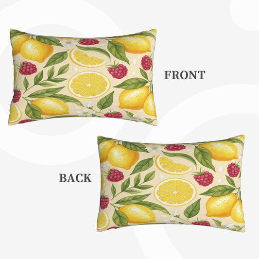 Throw Pillow Covers 14x20 Inch, Lemon Summer Fruit Both Sides Soft Decorative Rectangular Cushion Case with Zipper, Aesthetic Home Decor for Living Room Farmhouse Couch Bed Sofa Car