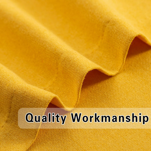 UPOPO Yellow Curtains Kitchen Privacy Semi Sheer Linen Textured 54 inch Length Living Room Bedroom Drapes Basement Window Treatment Curtain 2 Panels Grommet Top