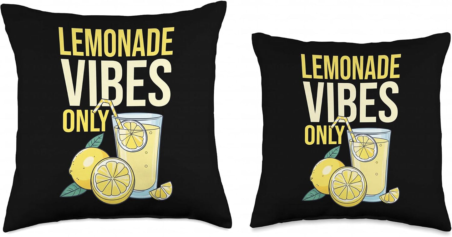 Lemonade Vibes Only Summer Citrus Lemon Slice Cool Throw Pillow