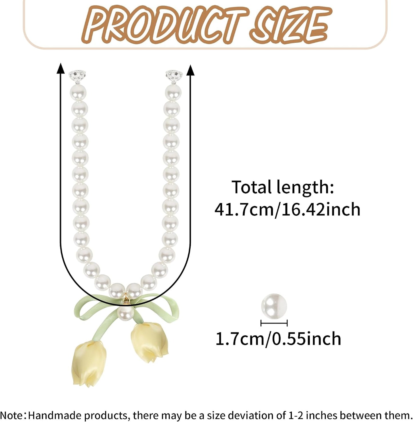 Meplait 2 Pack Magnetic Curtain Tiebacks, Curtain Holdbacks with Tulip Flower & Pearl Adjustable No Drill Curtain Tie Backs for Living Room Bedroom Baby Nursery Home Decor (Yellow)