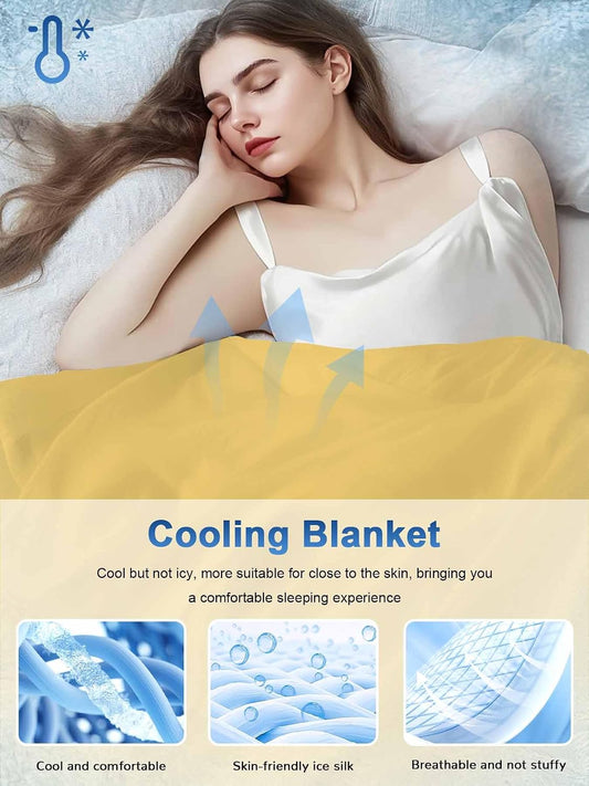 Solid Yellow Color Yellow Vintage Cooling Blankets for Hot Sleepers Cool Throw Blanket, Lightweight Ice Blanket 40" x 60" Summer Cold Blankets for Night Sweats