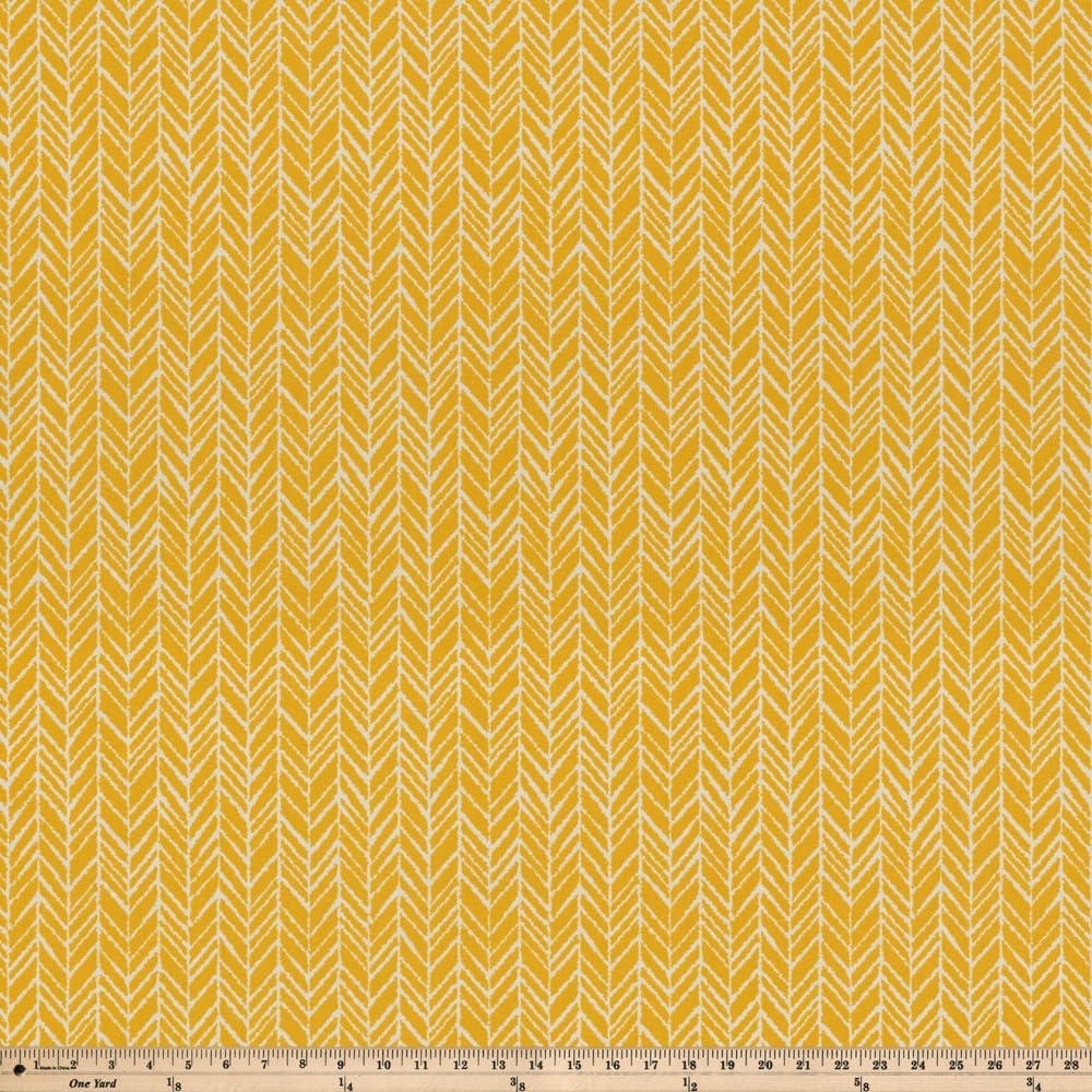 Pillow Perfect 610238 Outdoor/Indoor Herringbone Egg Yolk Tufted Seat Cushions (Round Back), 19" x 19", Yellow, 2 Pack