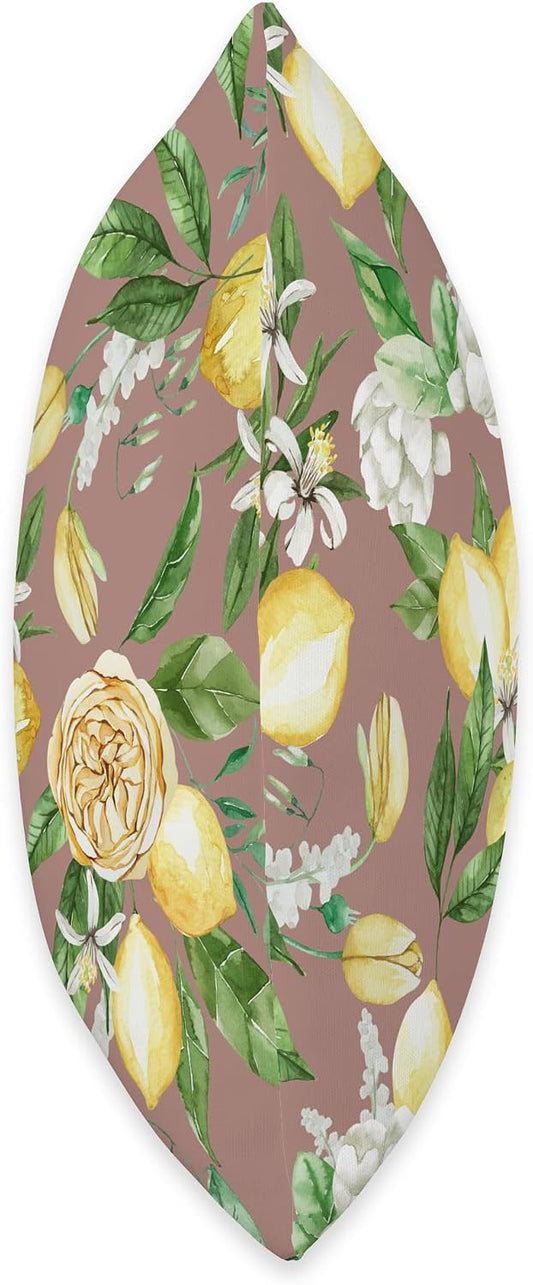 Summer by Vine Mercantile Terracotta-Amalfi Lemon Blossom Watercolor Citrus Pattern Throw Pillow, 18x18, Multicolor