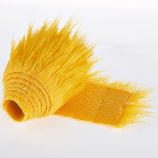Shaggy Plush Faux Fur Fabric Precut Strips Fluffy Fuzzy Craft Fur for Gnomes Beard Hair Cosplay Costume Dwarf Decoration (Yellow, 2x60 inch)