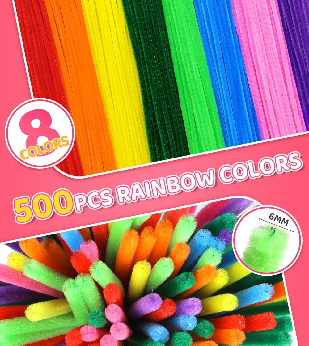 Pipe Cleaners, 200pcs Golden Yellow for Sunflowers, Flower Making Pipe Cleaners, Arts and Craft Supplies, Ideas for Art Project Activity.