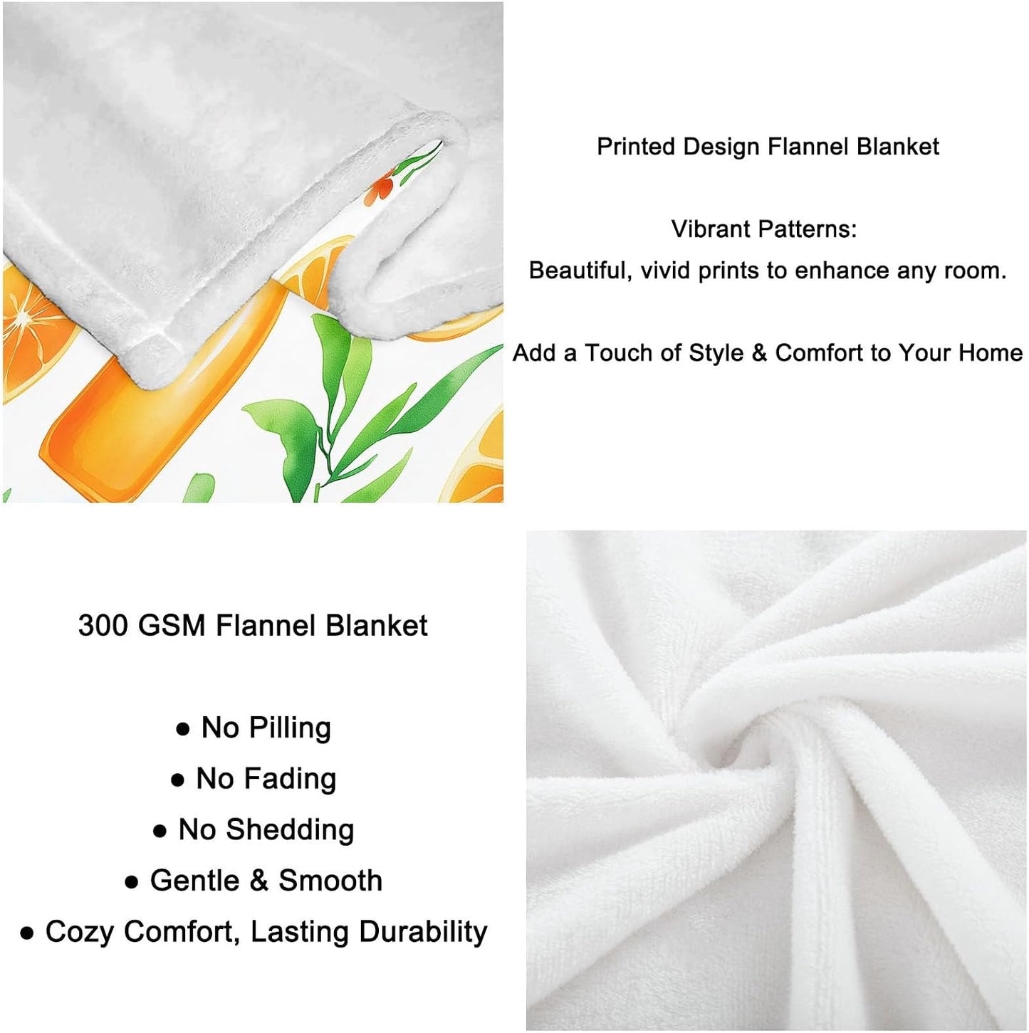 Plant-Based Lemon Bottle Super Soft Fluffy Fleece Throw Blanket Non-Shedding, Cozy Blanket for Couch, Sofa or Bed – Ideal for Adults & Kids Room Décor Gift, Yellow-Green, 87" x 94"