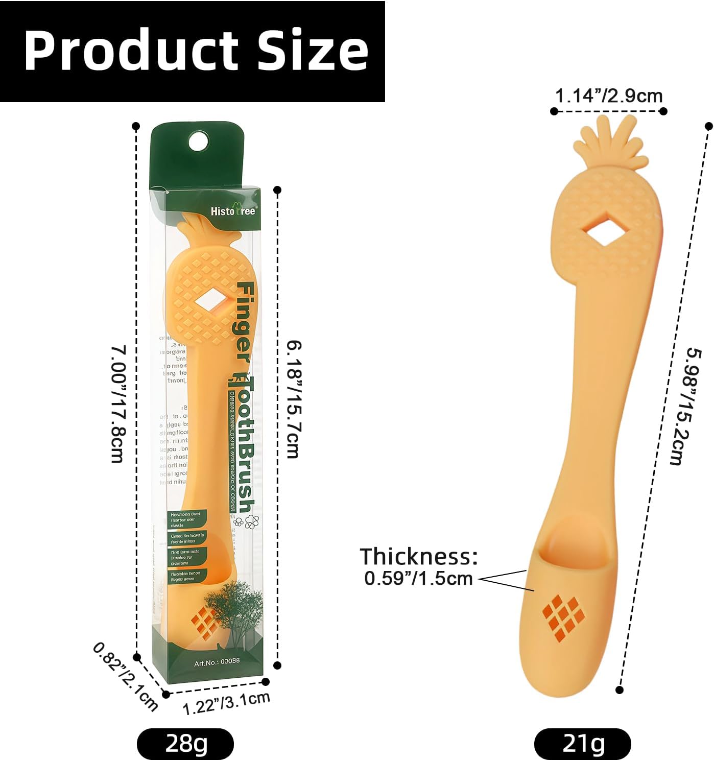Yellow Pineapple-Shaped Dog Finger Toothbrush 5.98in/15.2cm | Anti-Slip&Anti-Fall,Soft TPR,Dog Finger Toothbrush Cover,Cat Finger Toothbrush,Pet Dental Care Toothbrush for Dogs and Cats