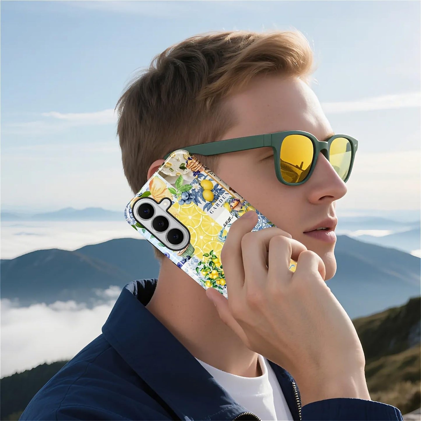Compatible with Samsung Galaxy S26 Case - Dual-Layer Protection, Hard Shell with Silicone Interior,Slim Scratch Resistant Shockproof for Woman Men - Shell Lemon Collage