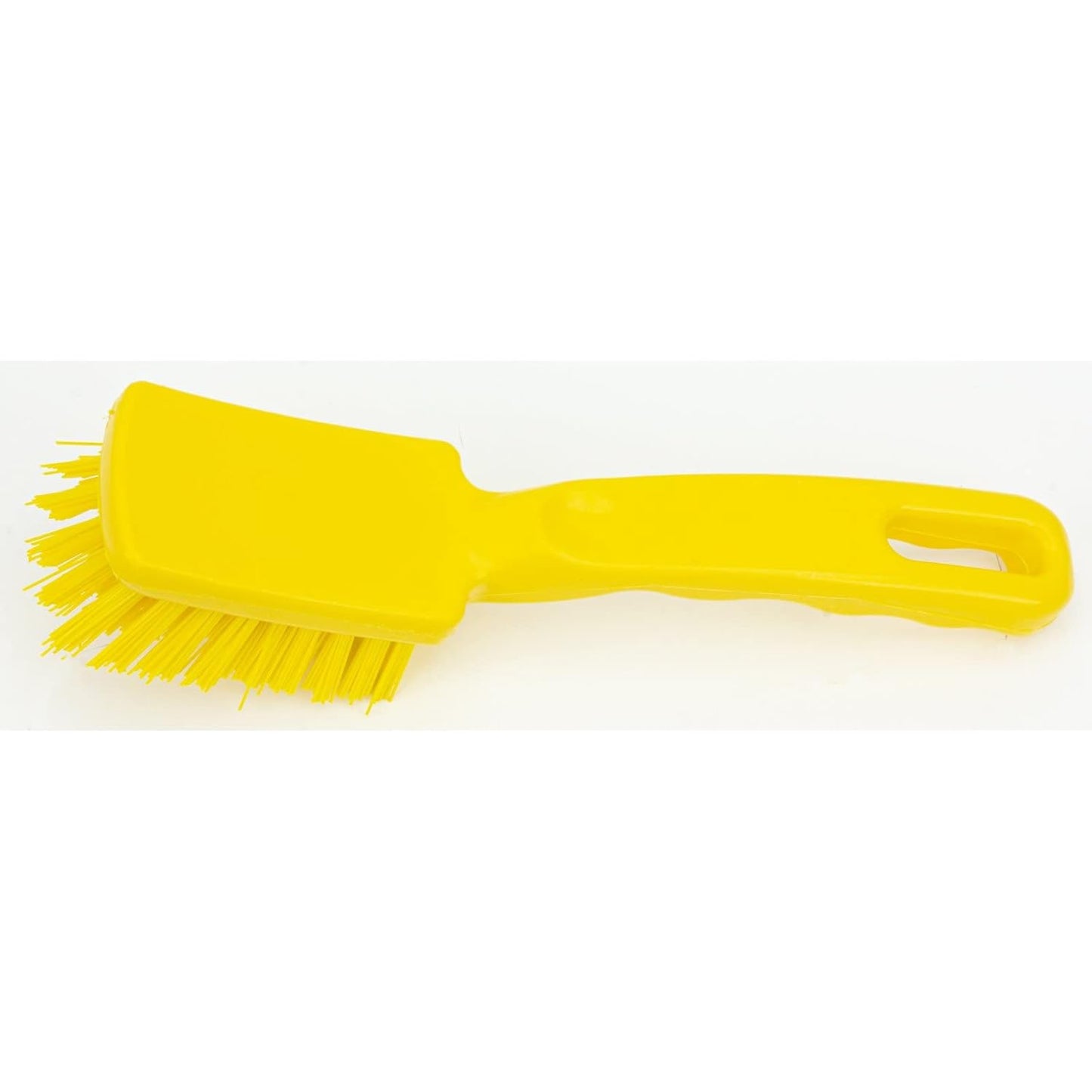 41395EC04 Plastic Scrub Brush, Detail Brush, Kitchen Brush with Hanging Hole for Cleaning, 7 Inches, Yellow
