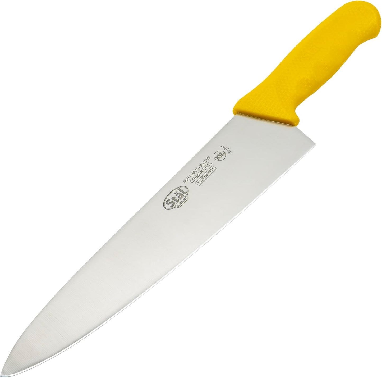 10" Commercial-Grade Chef's Knife with German Steel Blade, Yellow