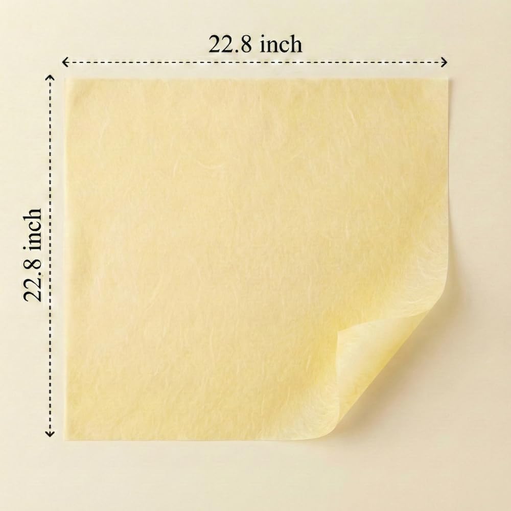 BBJ WRAPS Korean Cotton Wrapping Flower Paper Non-woven Waterproof Floral Bouquet Wraps Packaging Tissue Paper for Florist Supplies, 22.8x22.8 Inch - 15 Sheets (Yellow)
