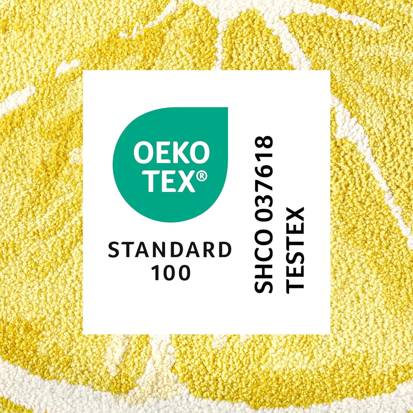 Town & Country Play Citrus Slice Lemon Half Circle Shaped Bath Mat, Absorbent Tufted Floor Mat, Non-Slip Backing, Machine Washable, Yellow, 34.7"x18.1"
