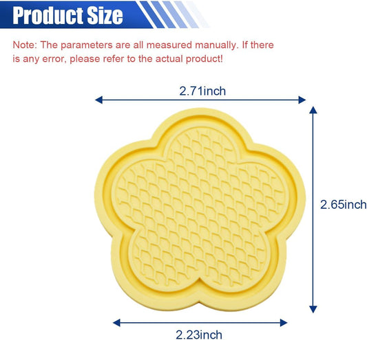 4PCS Car Cup Holder Coasters, Anti-Slip Flower Shaped Car Cup Holder Mat, Car Beverage Coaster, Cup Holder Insert Ornaments Coaster, Universal Car Interior Decor Accessories (Yellow)