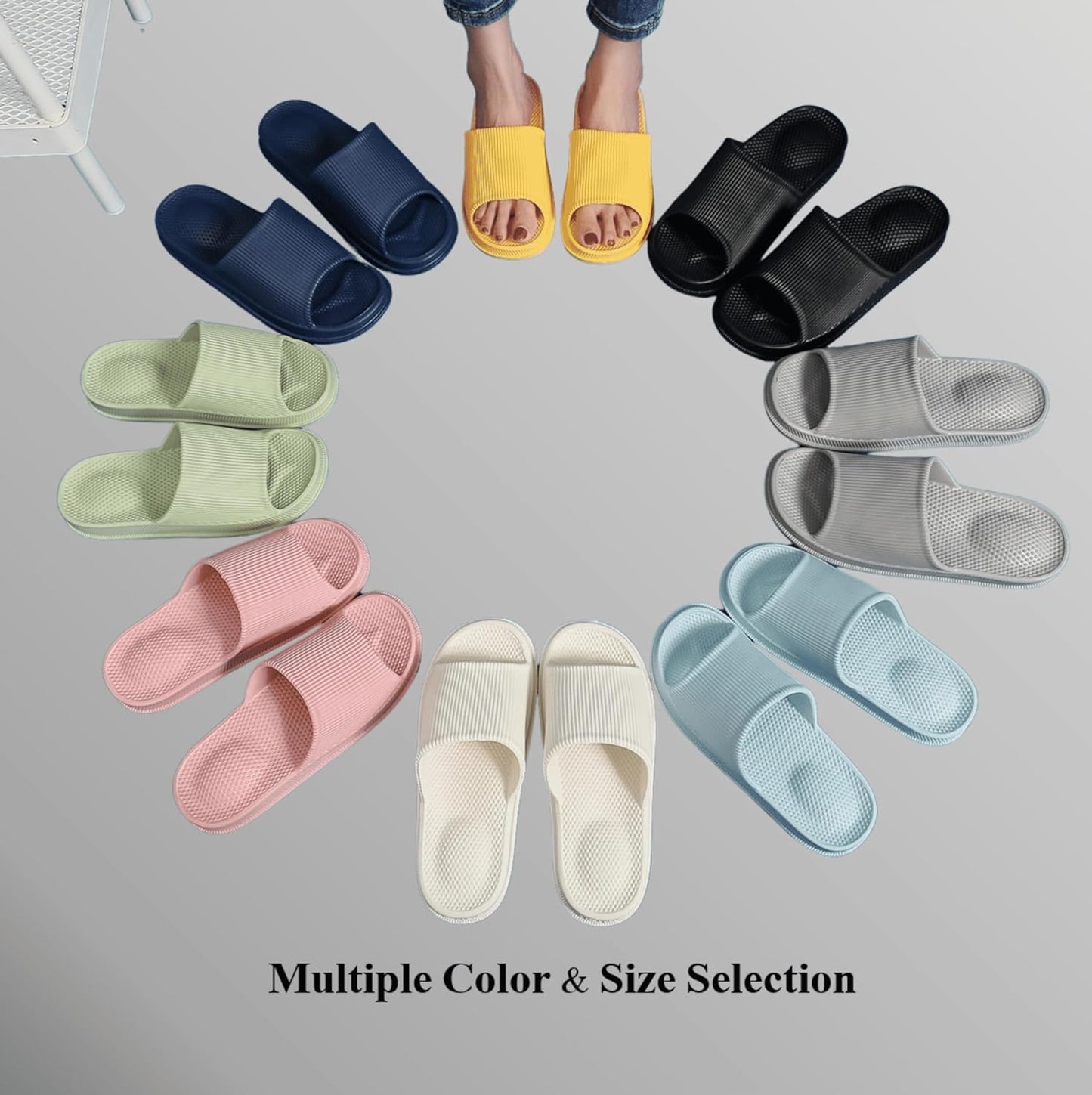 Cloud Slippers for Women and Men Indoor & Outdoor Pillow Slippers Non Slip Quick Drying Shower Slides Bathroom Sandals Light Weight EVA Platform Environmental Friendly Casual Shoes