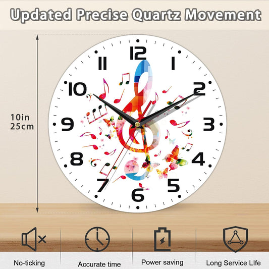 Wall Clock, Watercolor Lemon Wall Clock Silent Non-Ticking Battery Operated Clock 10 Inch, Home Decor for Living Room, Kitchen, Bedroom and Office