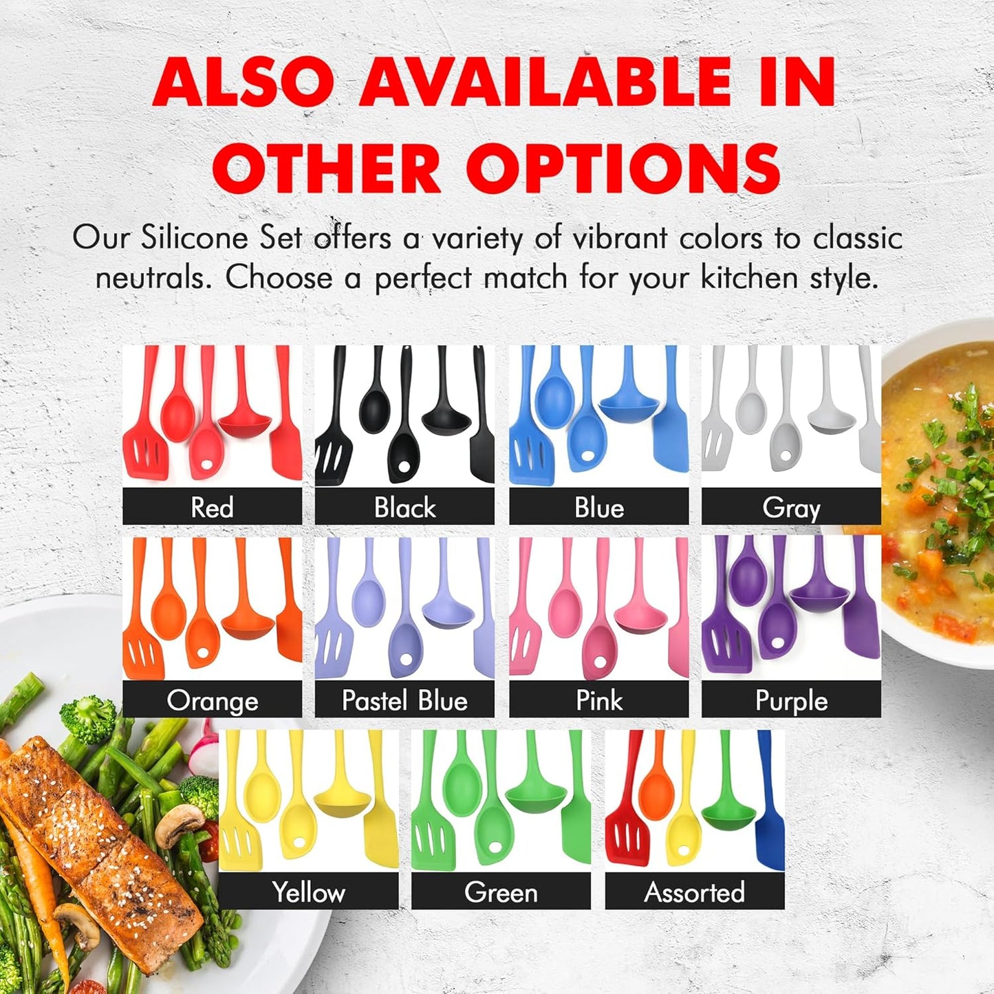 Premium Silicone Kitchen Tool and Utensil Set, 5 Piece, Yellow