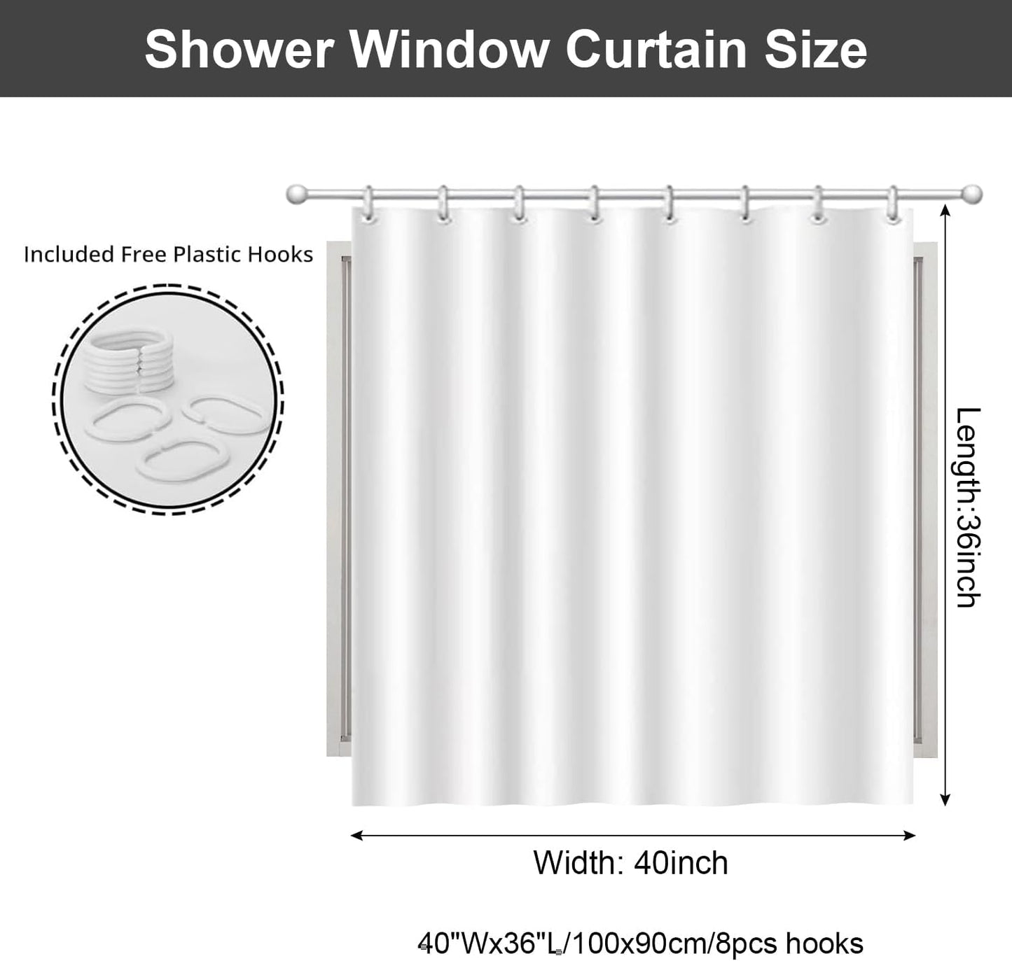 Yellow Shower Window Curtains, Modern Abstract Marble Bathroom Window Curtain Small Short Bathroom Window Curtain Waterproof Machine Washable 8 PCS Hooks,40" Wx36 L