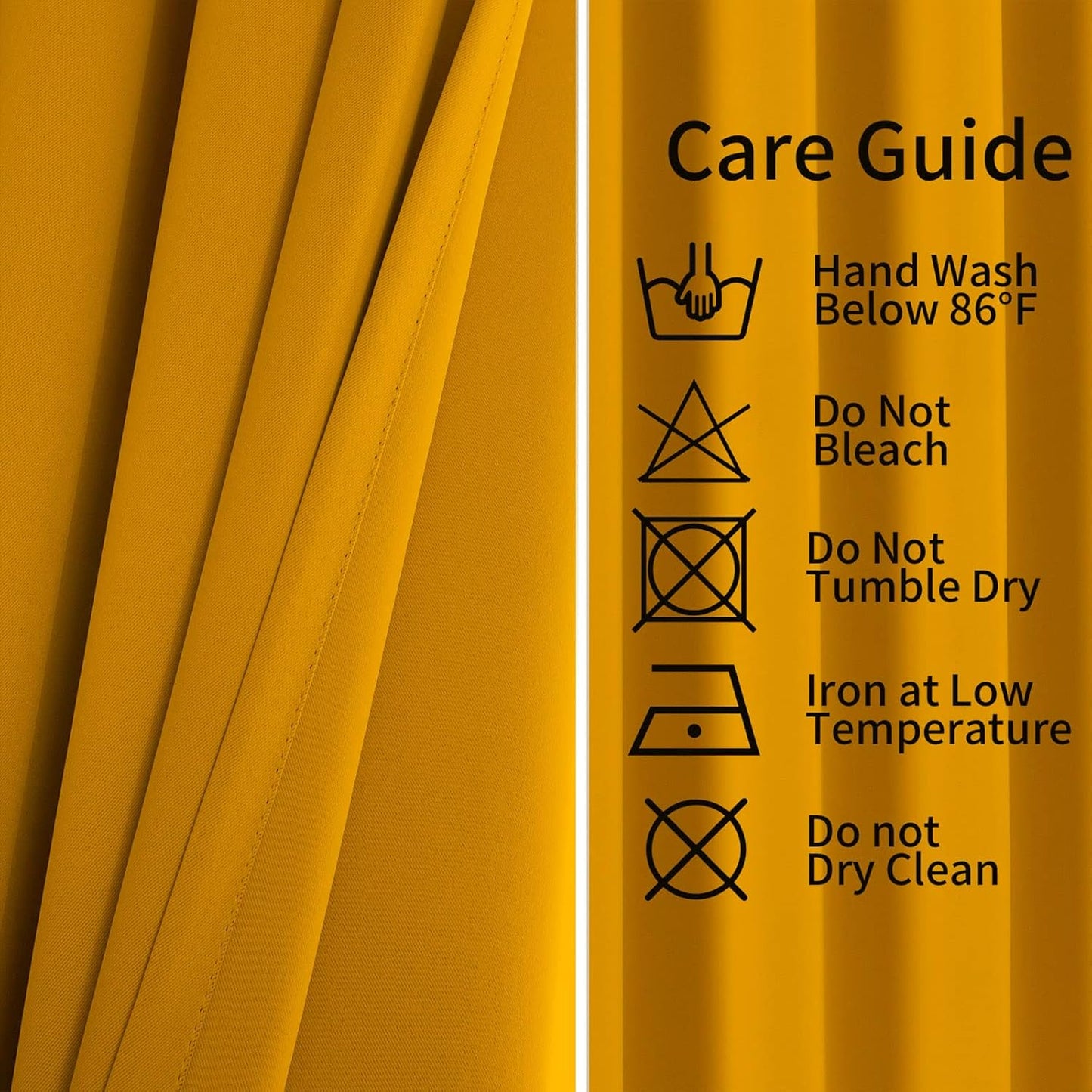 Pickluc Grommet Blackout Curtains 84 Inches Long 2 Panels, Light Blocking Window Drapes for Living Room, Thermal Insulated, Noise Reduction, Mustard Yellow, 52" Wide x 84" Length