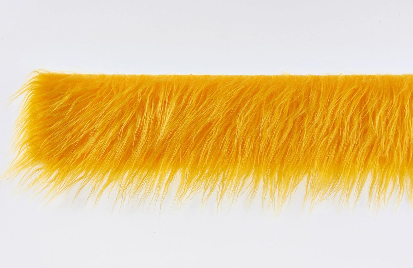 Shaggy Plush Faux Fur Fabric Precut Strips Fluffy Fuzzy Craft Fur for Gnomes Beard Hair Cosplay Costume Dwarf Decoration (Yellow, 2x60 inch)