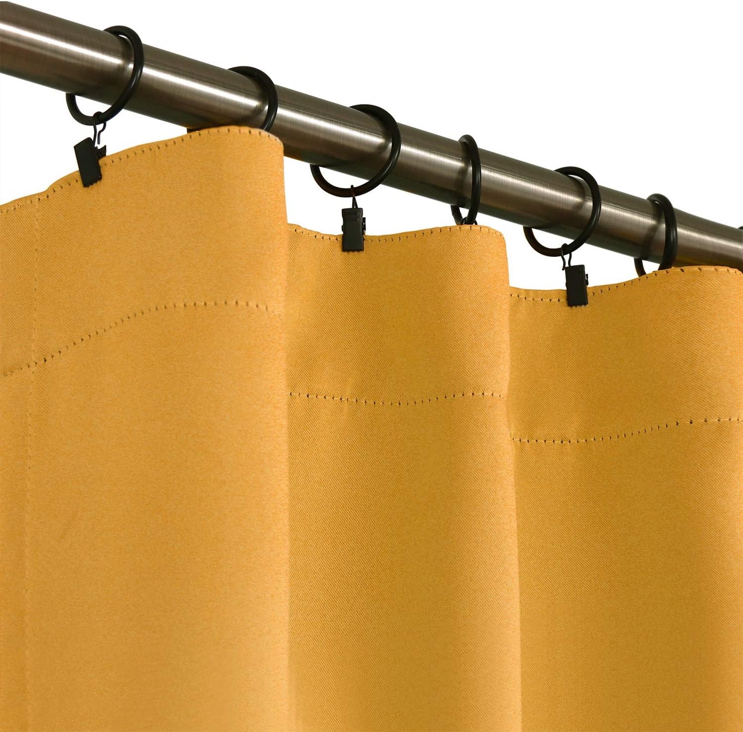 BGment Mustard Yellow Curtains for Bedroom - Thermal Insulated Blackout Room Darkening Curtains with Rod Pocket and Back Tab for Living Room, 2 Window Curtain Panels (42 x 63 Inch)