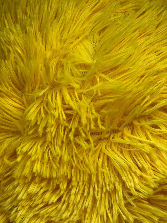 Super Soft Faux Fur Throw Pillow, 12" Diameter Throw Pillow (Yellow)