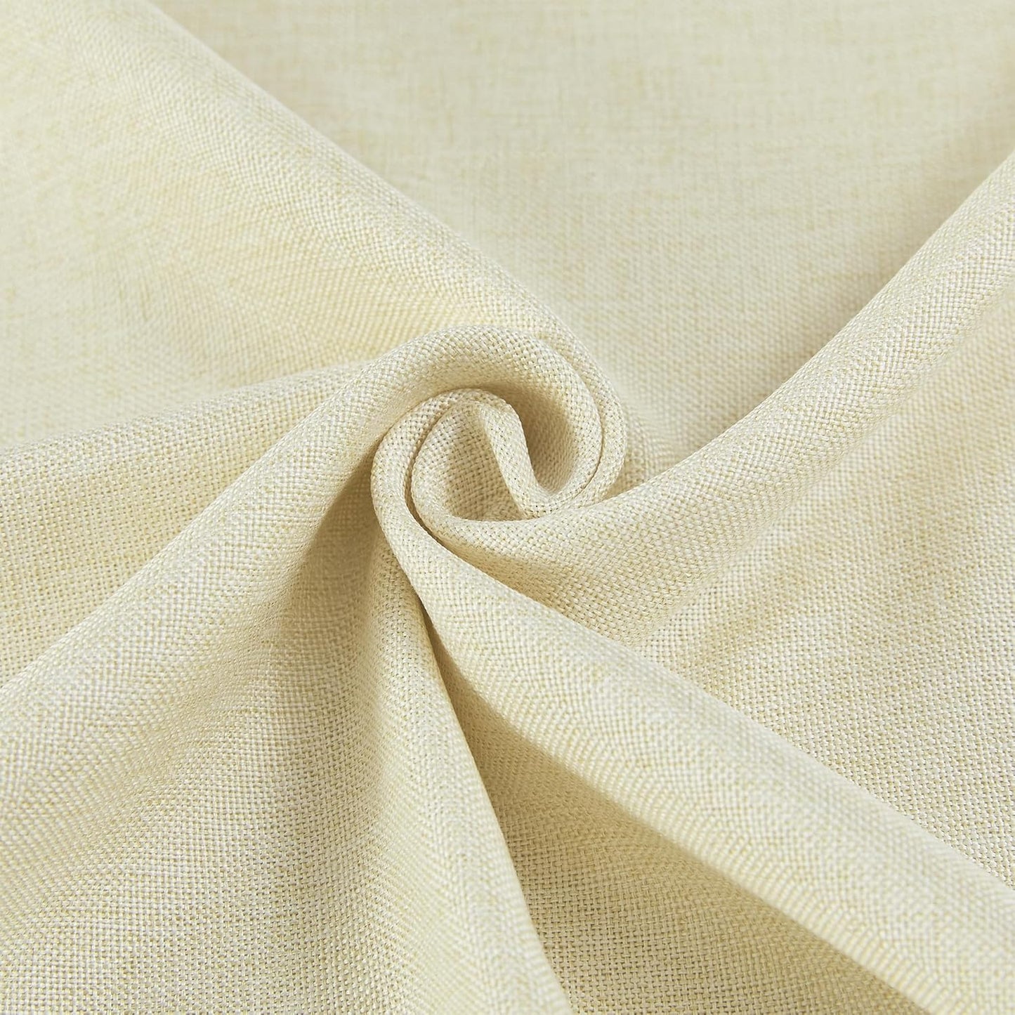 DONREN Back Tab and Rod Pocket Linen Curtains 102 Inch Length 2 Panels Set, Light Filtering Semi Sheer Farmhouse Boho Curtains & Drapes for Bedroom Living Room, W50 x L102,Light Yellow