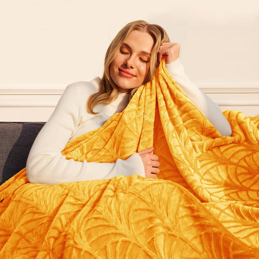 Whale Flotilla Fleece King Size Bed Blanket, Lightweight Breathable Soft Bedspread Cozy Plush Fuzzy Coverlet, Vintage Pattern Decorative Flannel Velvet Blanket, All Season, 90x104 Inch, Lemon Yellow