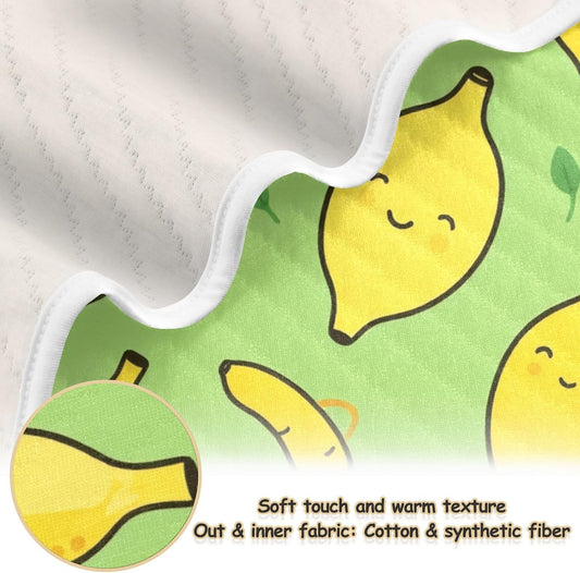 Yellow Lemons Baby Blanket Bed Crib Stroller Cover Blanket Wrap Soft Swaddling Blanket