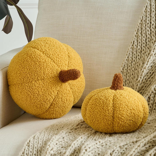 Pumpkin Pillows, Decorative Throw Pillows for Couch Bed, Fall Pillow Home Decor for Bedroom Living Room, Halloween Fall Room Décor (Yellow, 8.6 Inches)